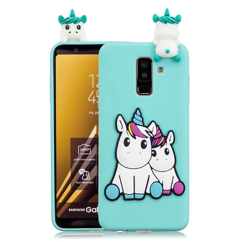 3D единорог панда Кот силиконовый чехол для Samsung A51 A71 A10 A10S A20 A20E A20S A30 A30S A40 A50 A50S A70 J4 J6