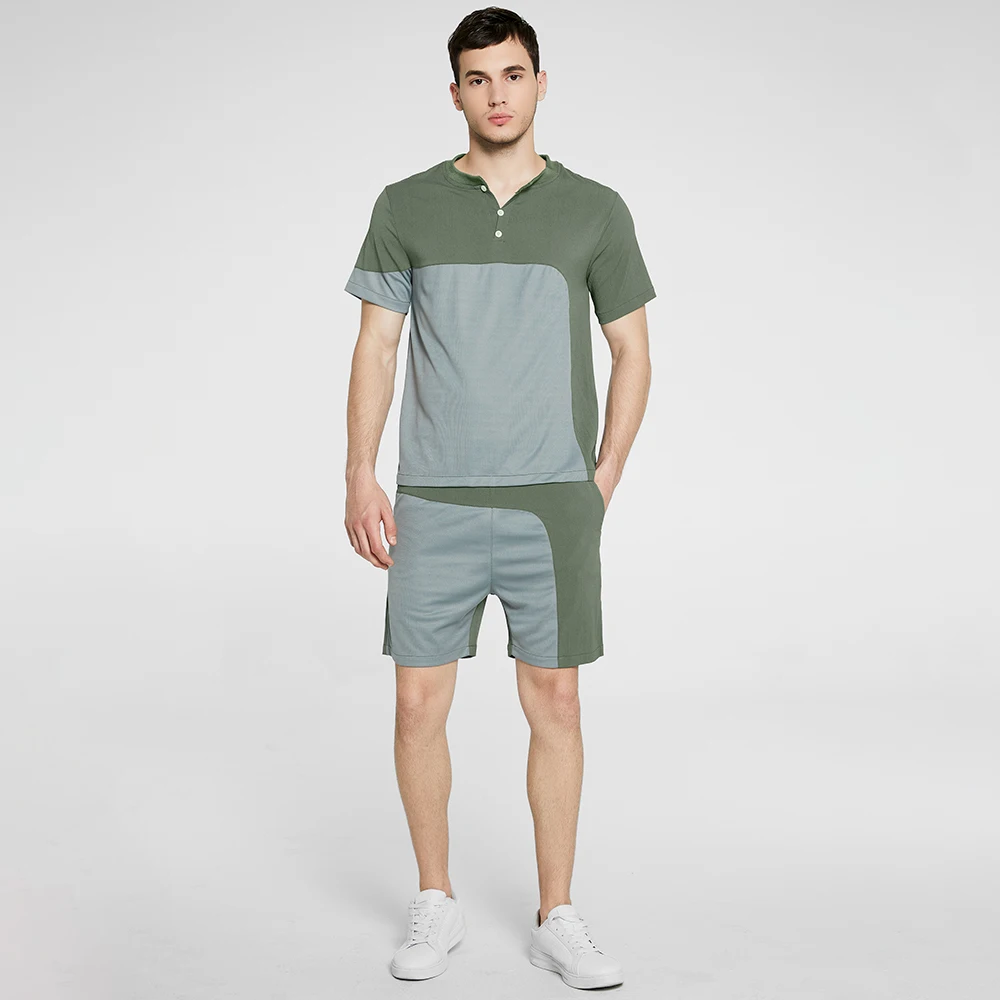 Комплект спортивный мужской из 2 предметов Повседневная футболка и шорты