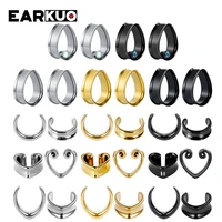 earkuo fashion simple design stainless steel ear gauges piercing body jewelry earring expanders stretchers 2pcs 6 30mm
