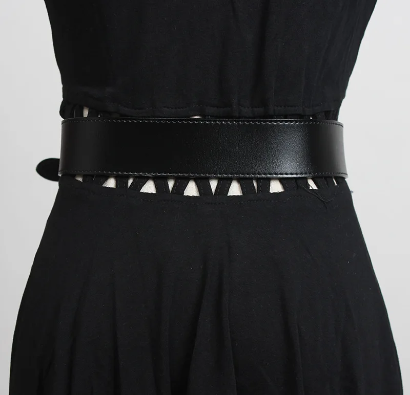 

Retro Triangle Pin Buckle Embossed Leather Irregular Belt Female Ornament Coat Dress Leather Belt Waist Seal