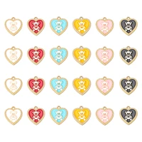6pcs alloy enamel charm mini heart bear charms pendant for diy necklaces bracelets jewelry accessories
