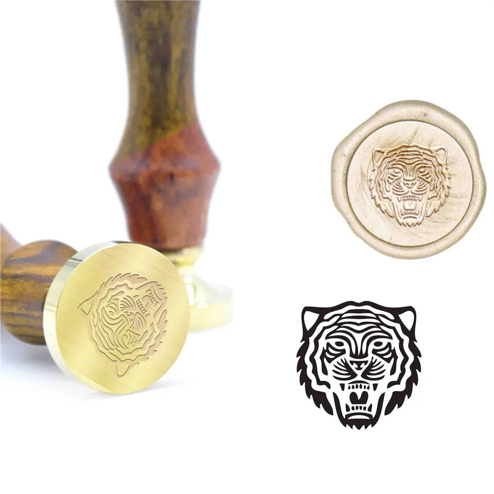 Восковый узор тигра печать B13 на заказ воск штампы DIY ручка для свадебных