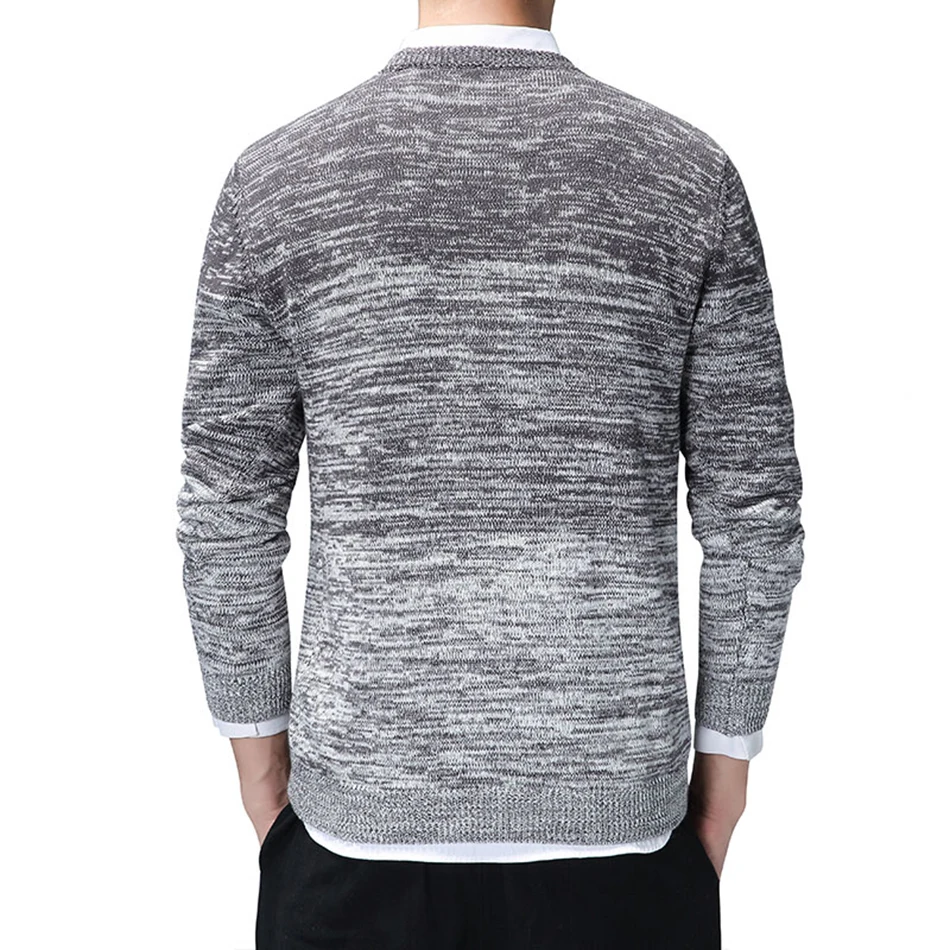 Зимняя мужская одежда пуловер свитер повседневный полосатый и хлопок длинный
