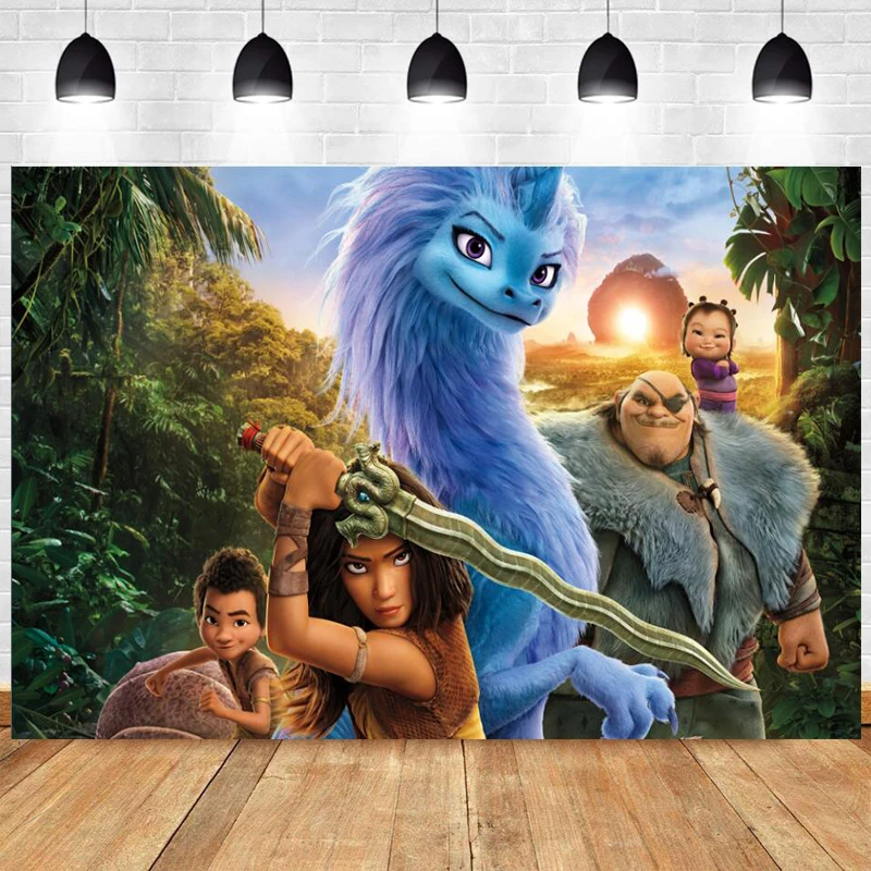 Raya и последний дракон фон для фотосъемки детский в честь Дня рождения баннер