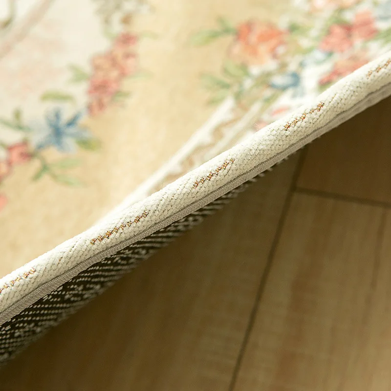 Круглый ковер винтажный синий для гостиной спальни моющийся жаккардовая ткань