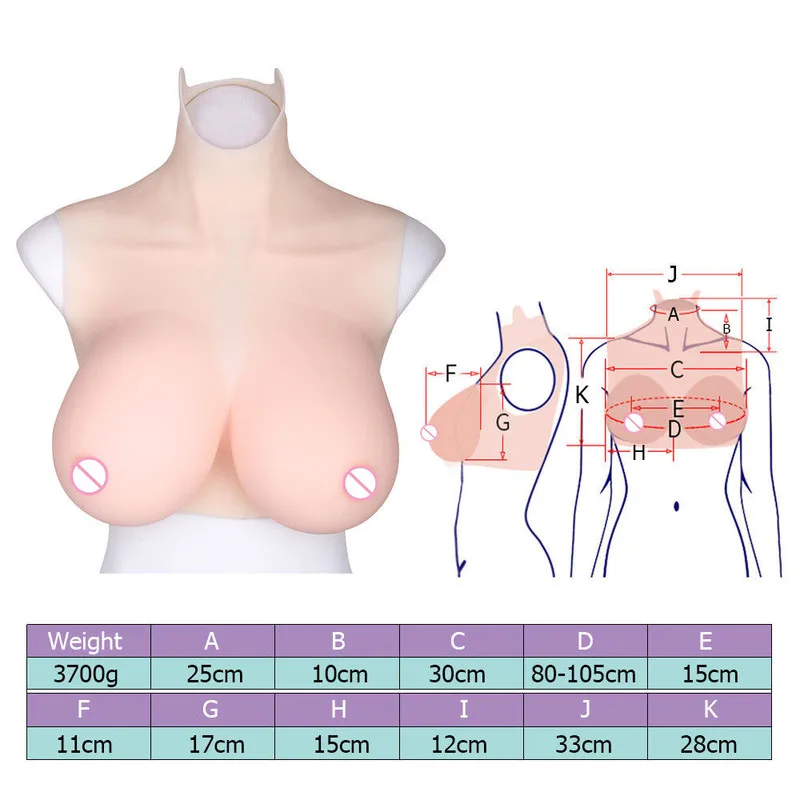 Halfbody Silicone Breast Forms Suit Realistic Soft Plump Boobs HH Cup CD TG Sexy Bra Crossdresser Transvestite Mastectomy Bra