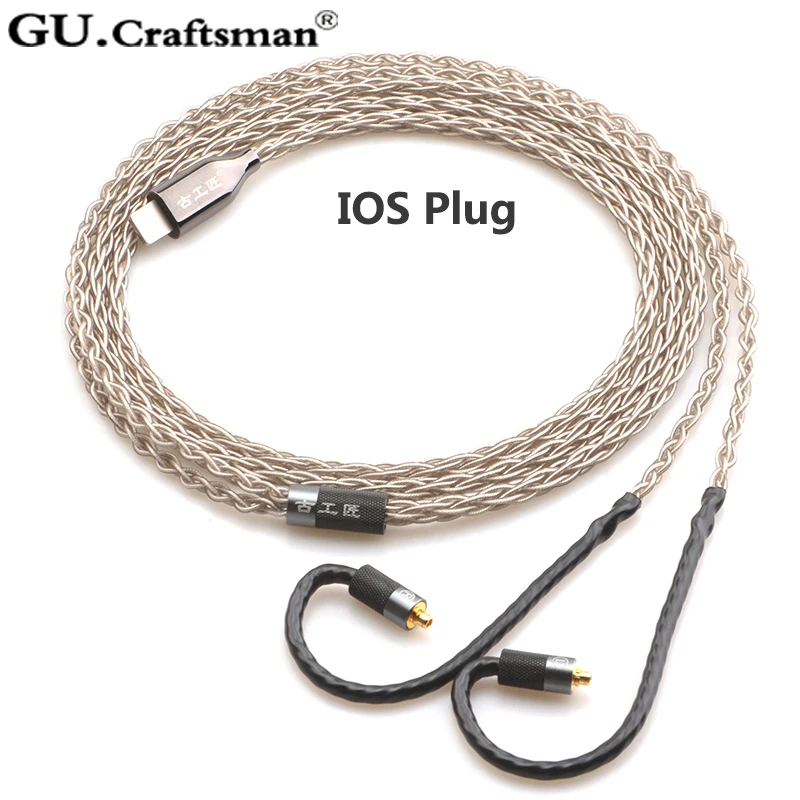Кабель для наушников GUCraftsman 6n occ silver MMCX se846 w60 w80 xelento solaris Andromeda Атлас AK T9iE MkII 2 5/4 4