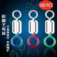 100 pcs fishing equipment color octa word ring fishing gear sub line ring fishing gear supplies fishing accessories ring