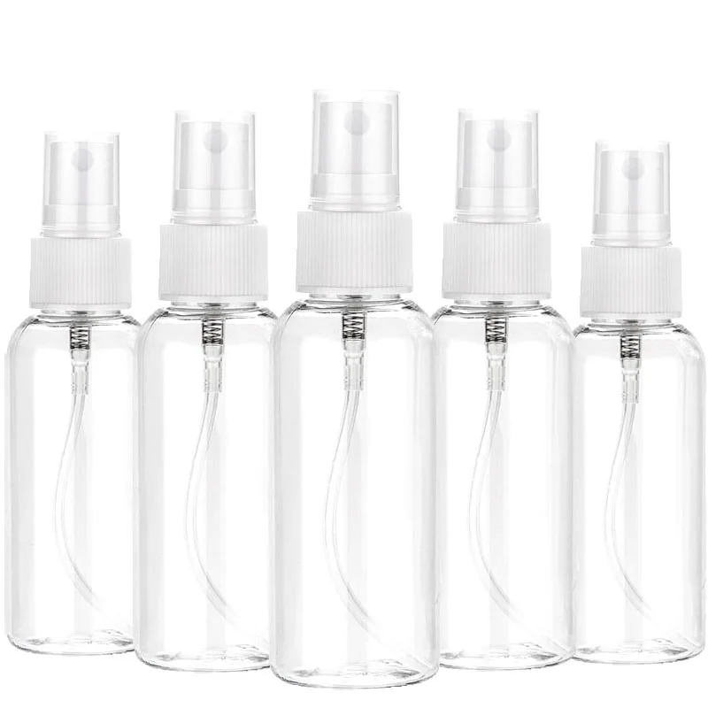 3/5/10pcs Refillable 10ml 30ml 50ml 60ml 100ml Clear PET Plastic Portable Spray Bottle Empty Perfume Container