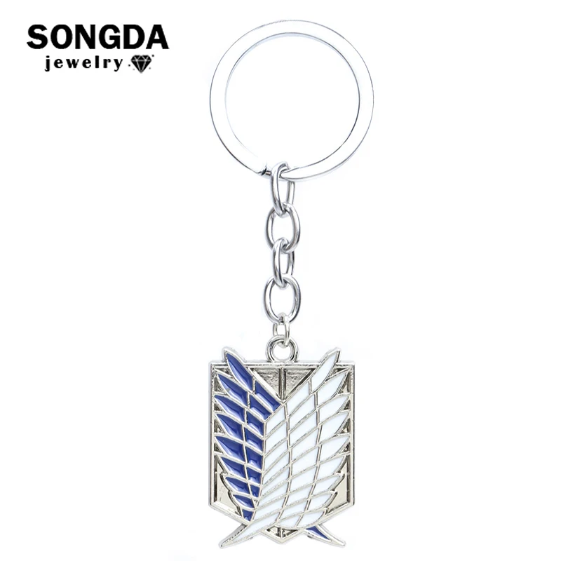 

Anime Attack On Titan Keychain Wings of Liberty Pendant Enamel Alloy Fashion Women Men Keyring Bag Accessories Jewelry Kids Gift