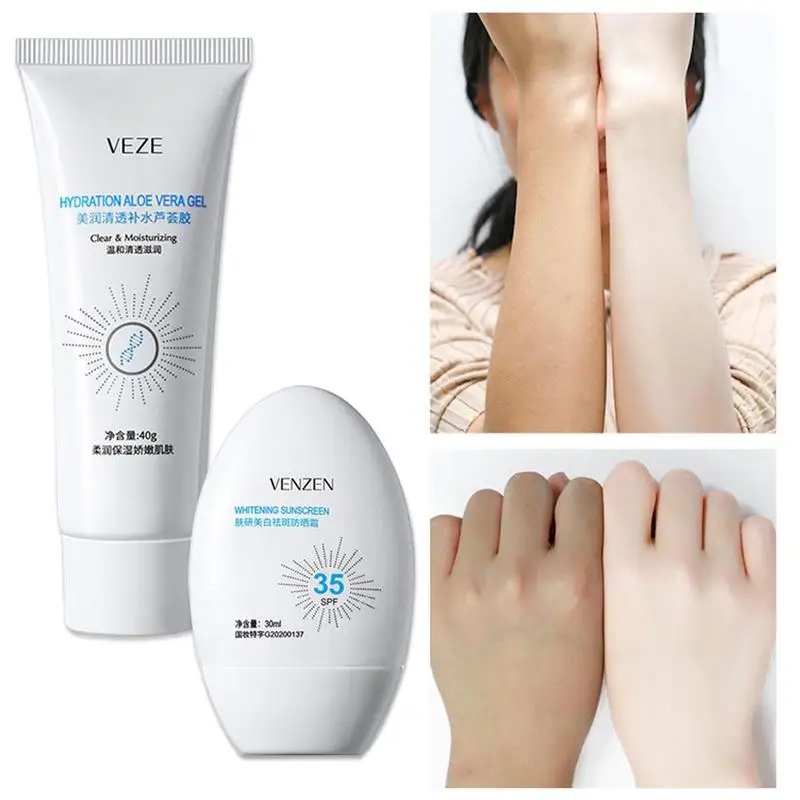 

Summer SunscreenClear Skin Whitening Cream, Moisturizing Sunscreen Kit, Aloe Vera Gel, Body Isolation, UV Protection