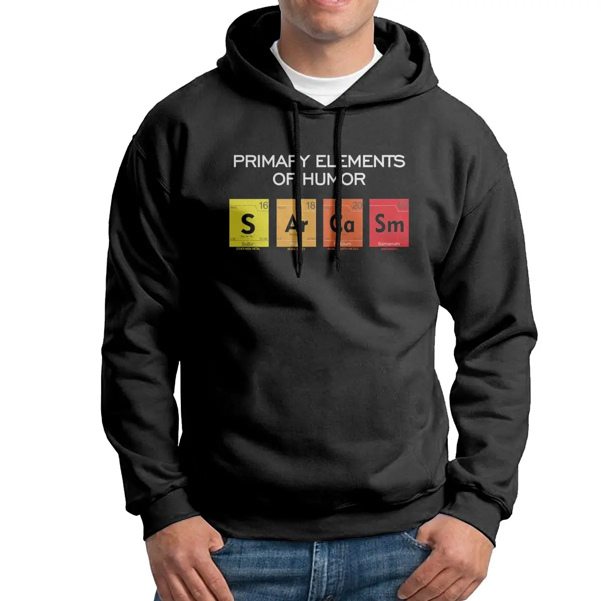 

Мужская толстовка Sarcasm Primary Ele с капюшоном ts Of Humor, подарок на день рождения, 100% хлопок, толстовки с капюшоном, творческие пуловеры
