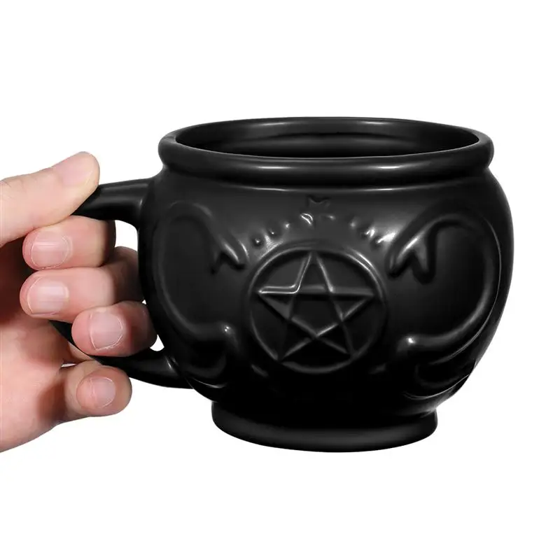 Hemoton-taza de caldero de bruja 3D, taza de té gótica, taza de café de bruja de porcelana, suministros de brujería