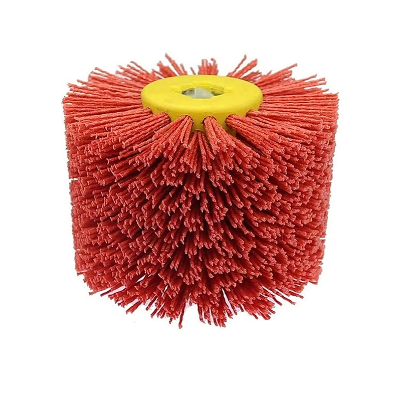 Red Wire Drawing  Wheel Buffing  Abrasive Wire Drum Brushes Deburring Polishing Buffing  For Furniture  Angle Grinder Adapte
