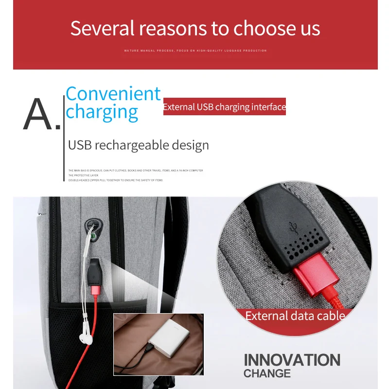 Для мужчин ноутбук Backback Противоугонная школьная сумка с зарядка через usb для 16 дюймов рюкзаку, Водонепроницаемый путешествия рюкзак, мужской рюкзак