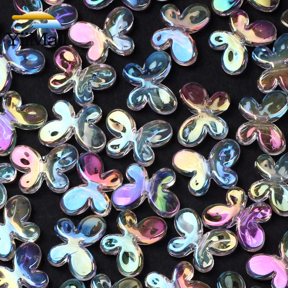 30 шт. прозрачные градиентные акриловые бусины в виде бабочек | Украшения и