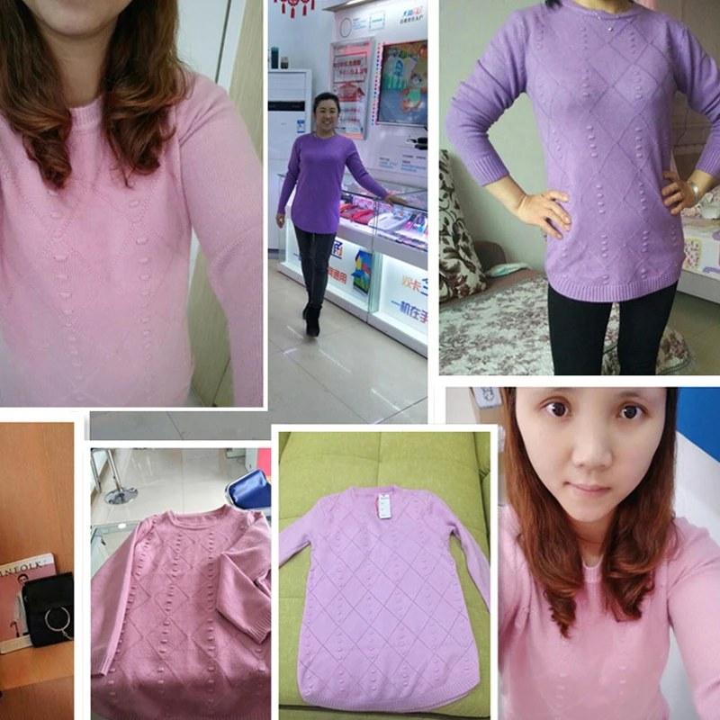 Женский Повседневный Трикотажный свитер с o-образным вырезом осенне-зимний