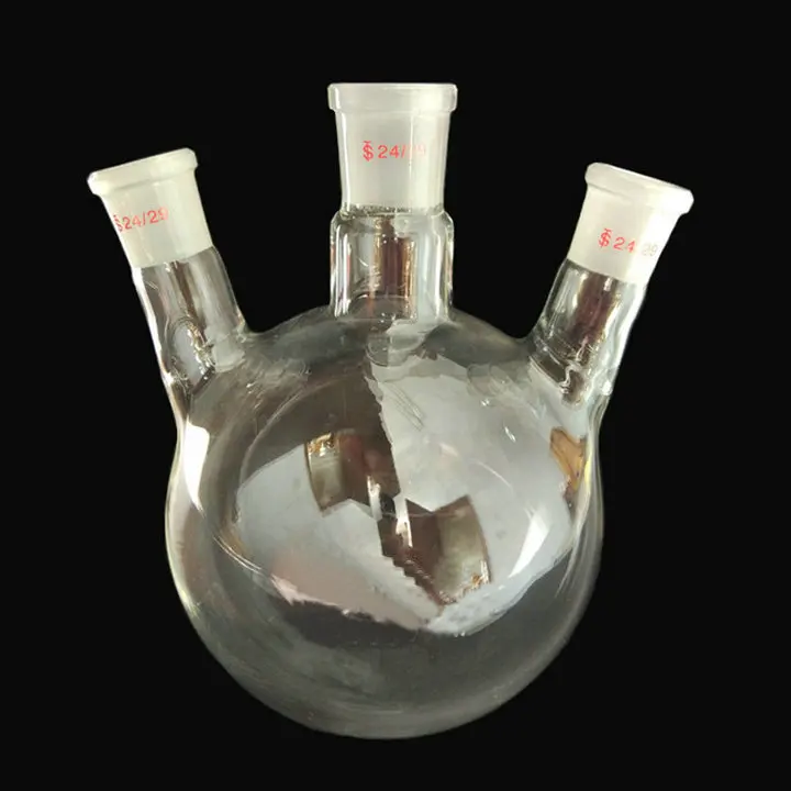 2000 мл круглая Нижняя 3-шейная стеклянная пузырьковая колба с горлышками