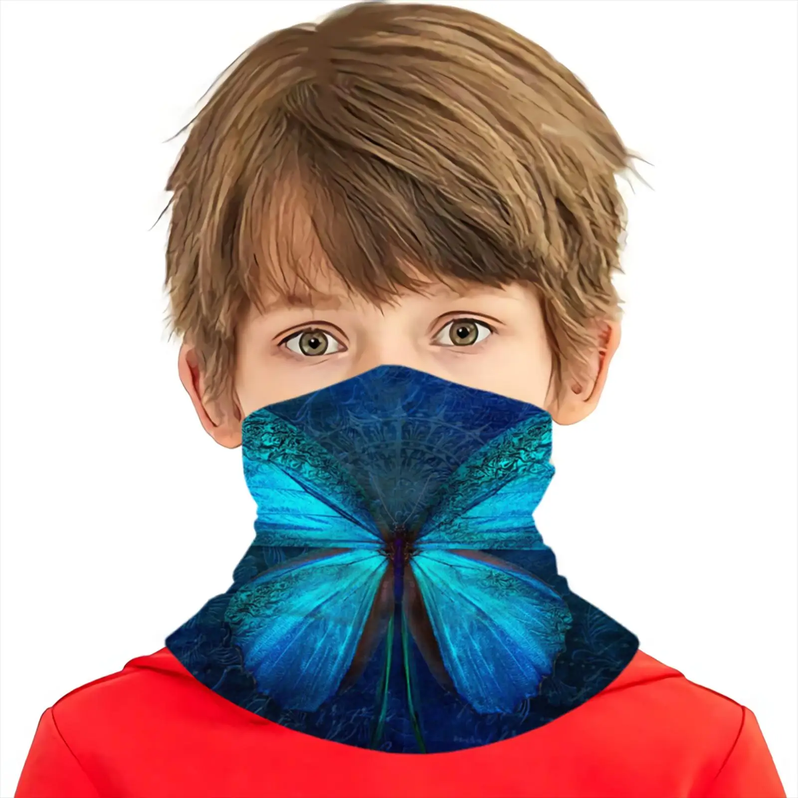 Children Print Colorful Butterfly Winter Warm Scarf Outdoor Sports Party Multi-functional Brand Headscarf for Women