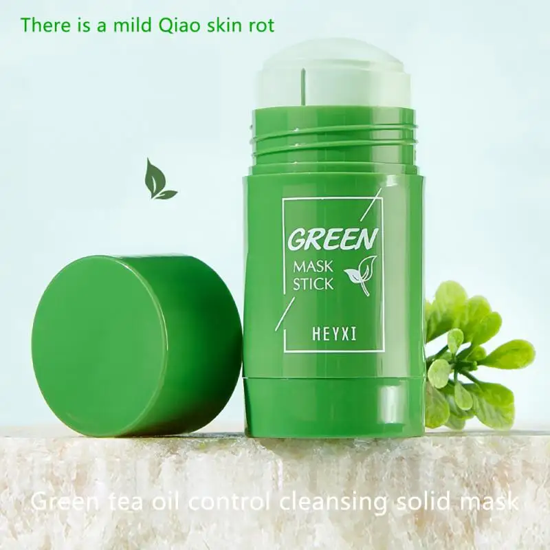 

HEYXI Green Tea Solid Mask Cleansing Mask Eggplant Mud Mask Stick Moisturizing Deep Cleansing Blackhead Remove Pores Purifying