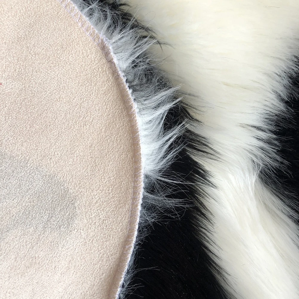 Милый черно белый коврик с пандой рисунком из мультфильма пушистый ковер для