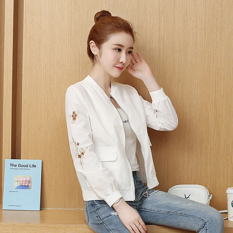 

4-color Fashion O-neck Baseball Jacket Autumn New Women's Embroidery Loose Pilot Jacket Street Hip-hop Tool Pocket Cardigan Coat