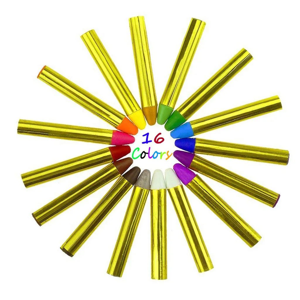 16 шт. Безопасный и нетоксичный карандаш игрушки живопись для лица тела мелки