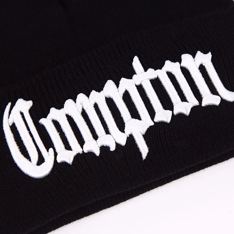 West beach gangsta Compton Eazy-E Cotton Embroidery Knitted Hat  Skullies & Beanies Unisex Warm Winter ski Beanie Knit Cap images - 6