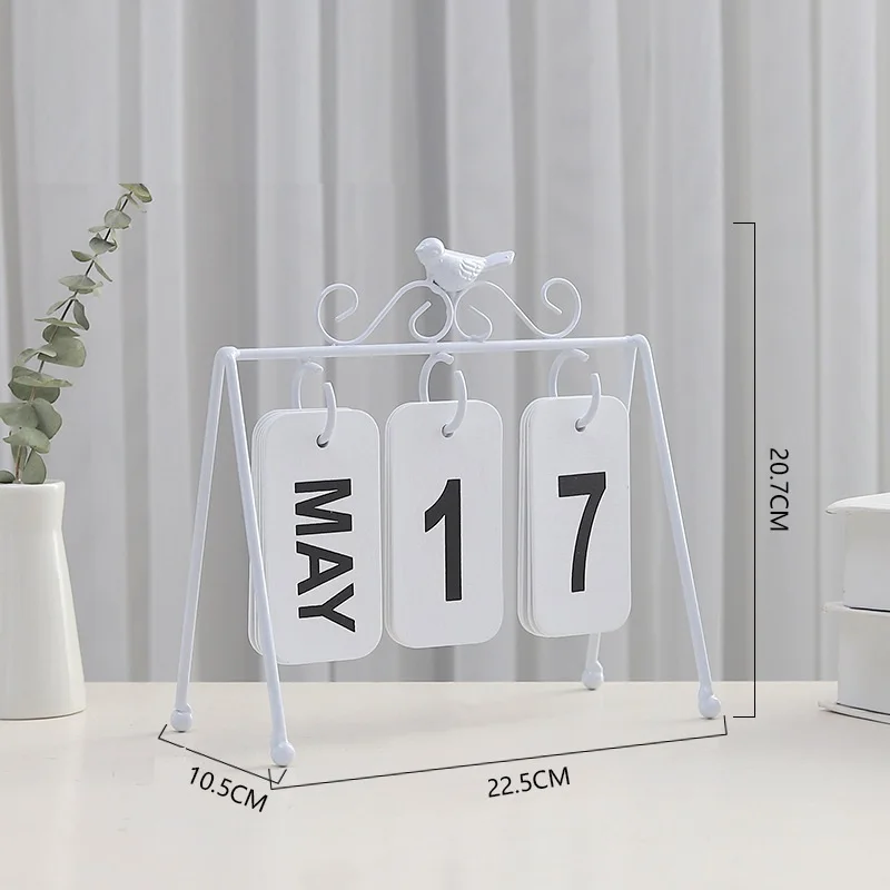 Кованая железная птица флип календарь офисное украшение ремесла стол