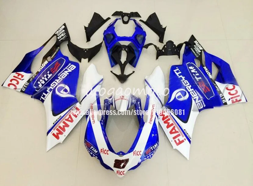 

FICC инъекция мотоцикла Обтекатели кузова комплекты для blu Белый Черный DUCATI TIM 899 Panigale 1199 899S 1199S 2013 2014 2012 кузов