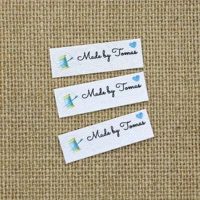 120 piece custom ironing labels personalized brand logo or text clothing labels custom printed fabric label yt133