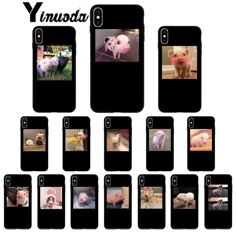 Yinuoda милая маленькая розовая мягкая игрушка свинья TPU силиконовый чехол для