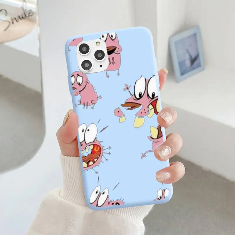 

Cartoon Dog Phone Cases For IPhone 6 6s 7 8 Plus X Xs Xr Xsmax 11 12 Pro Promax 12mini Candy Blue Silicone Cover
