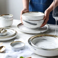 european style ceramics tableware home phnom penh tableware marble texture plate soup bowl dinnerware ceramics food container