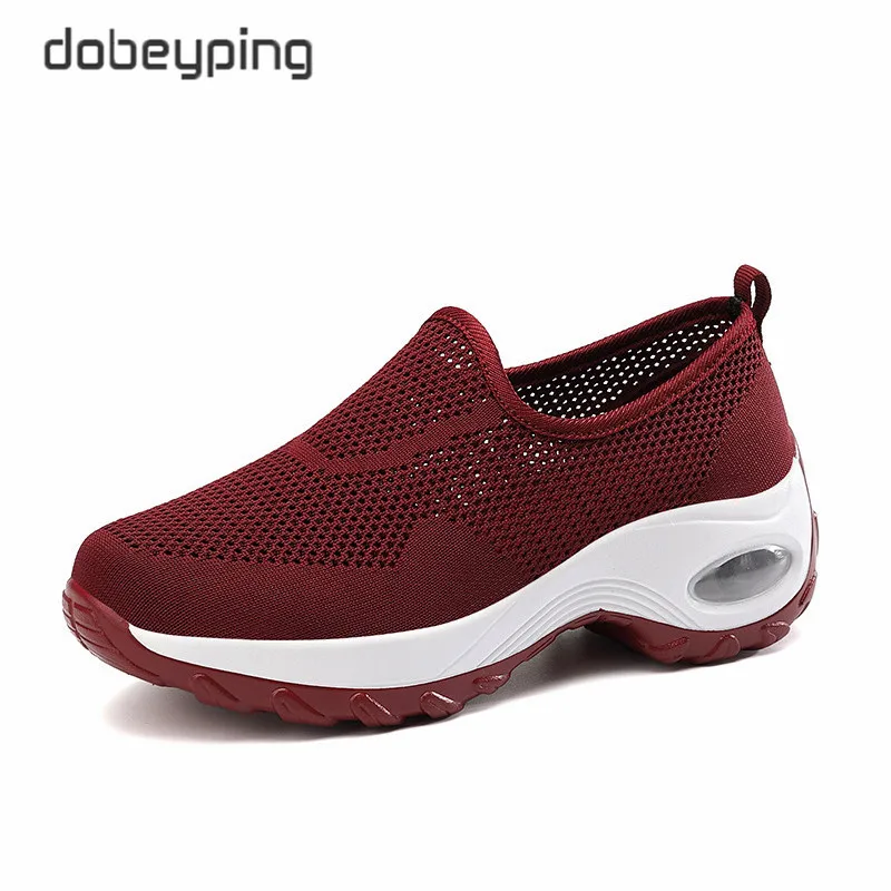 Spring Autumn Women's Casual Shoes Flat Platforms Female Shoe Mesh Woman Loafers Wedges Ladies Shoes Height Increasing Sneakers