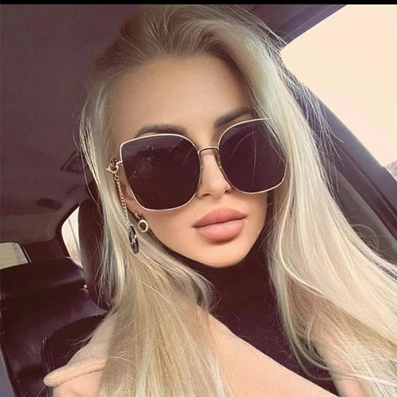 

MIZHO Gradient Oversized Sunglasses Woman Shades Female Square Sun Glasses Female Coating Gafas Fashion Brand Sunglasses Women
