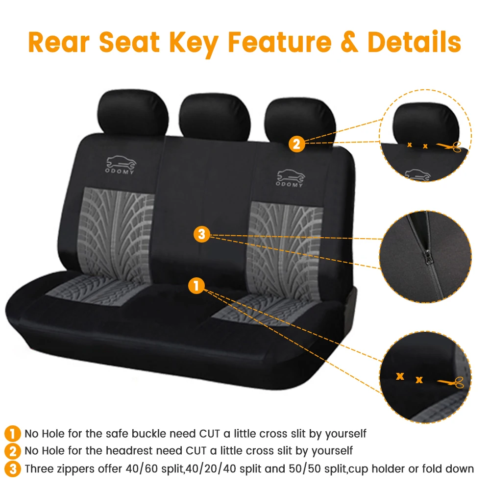 Чехлы для автомобильных сидений с вышивкой Odomy подходят большинства автомобилей