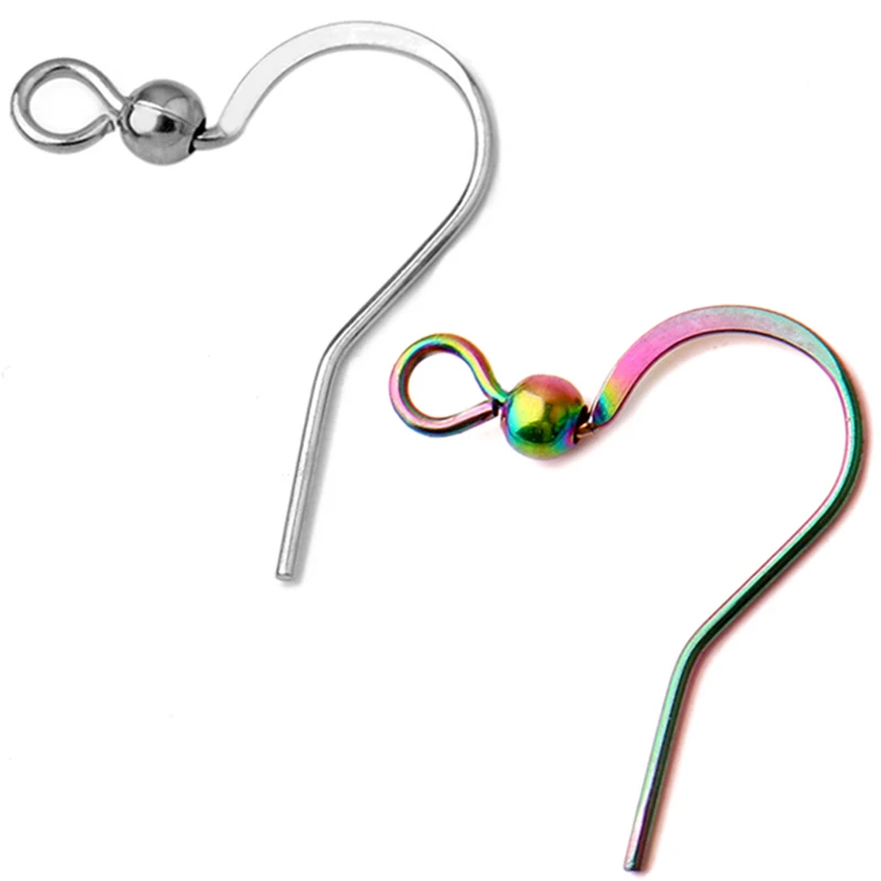 Новый список серьги из нержавеющей стали 16*20 мм с бусинами простые крючки для