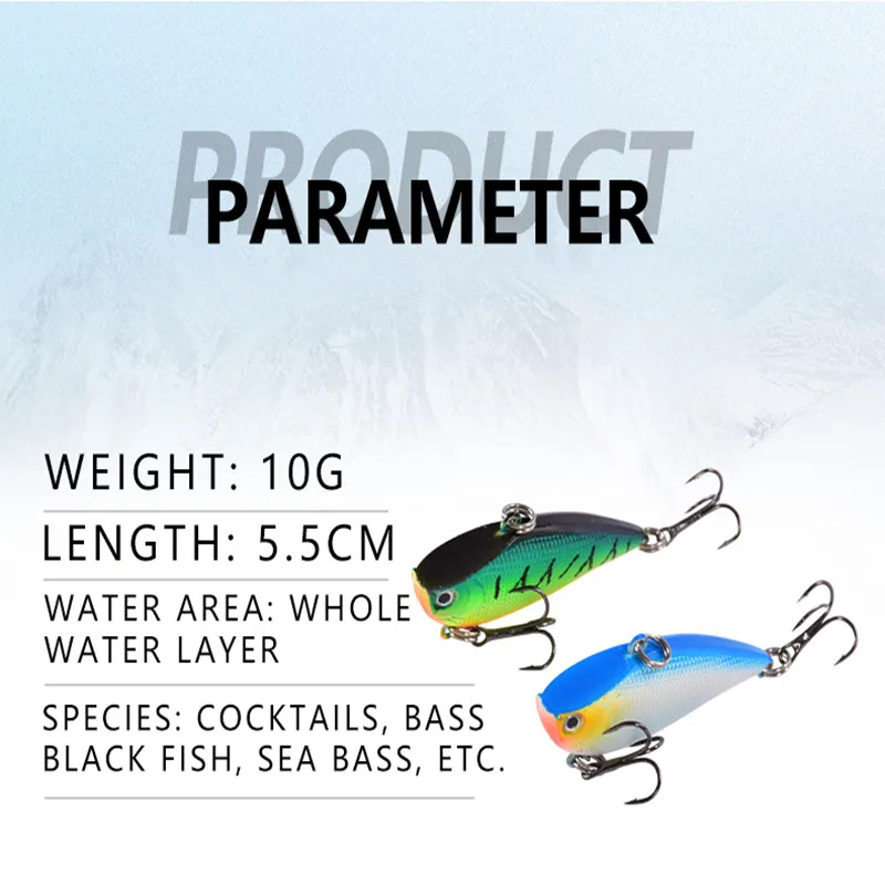 

Metal Laser VIB Fishing Lure 5.5cm/10g Fishing Lures 3d Eyes Crankbaits Sinking Hard Plastic Artificial Bait Bass Fishing Tackle