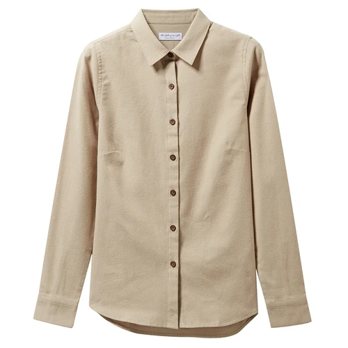 02Khaki Giordano женская фланелевая рубашка с длинными рукавами, из натурального хлопка - Цвет: 02Khaki