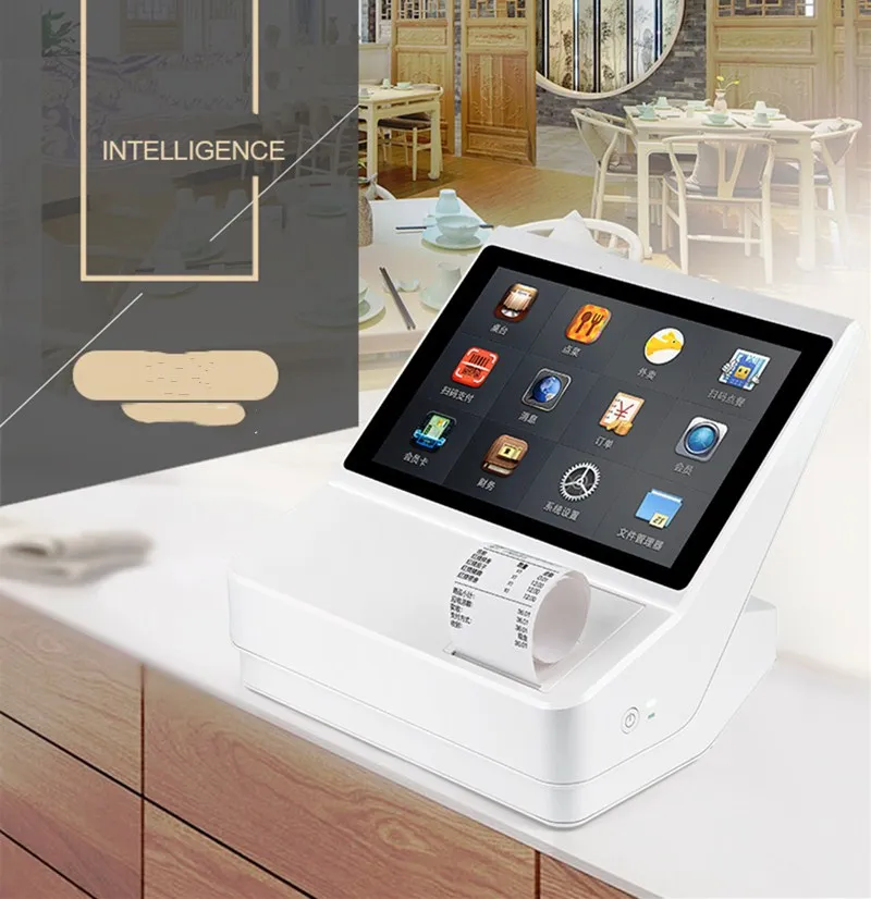 

free New style 10.1 inch all in one pos terminal quad core smart android pos system cash register machine touch screen ordering