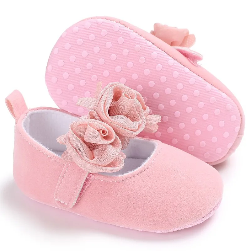 

Newborn Baby Girls Rose Flower Shoes Cotton Shoes Soft Sole Crib Shoes Spring Autumn First walkers 0-18M