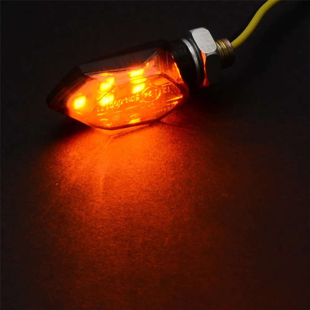 

2pcs Mini Universal Motorcycle LED Turn Signal Indicators Light Amber Blinker Light Flashers Lighting 5 SMD moto Tail Lamp