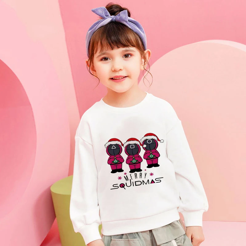 

Cute Anime Shirt Baby Boy Wimter Casual New Children's Clothing From 2 To 7 Years Squid Games Anime Clothes Sweatshirt Christmas