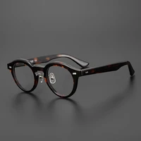 japan handmade retro round optical eyeglasses frame men women vintage circle acetate myopia prescription glasses kc 77 eyewear