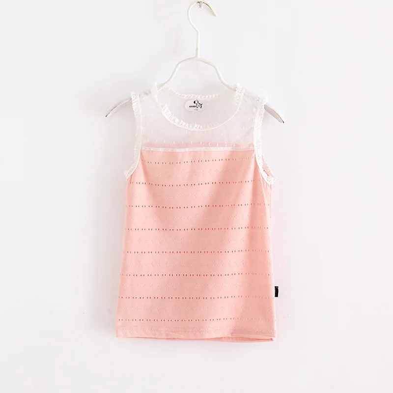 Новинка 2021 яркий жилет с ремнем для девочек хлопковый кружевной воротник от 2 до 7