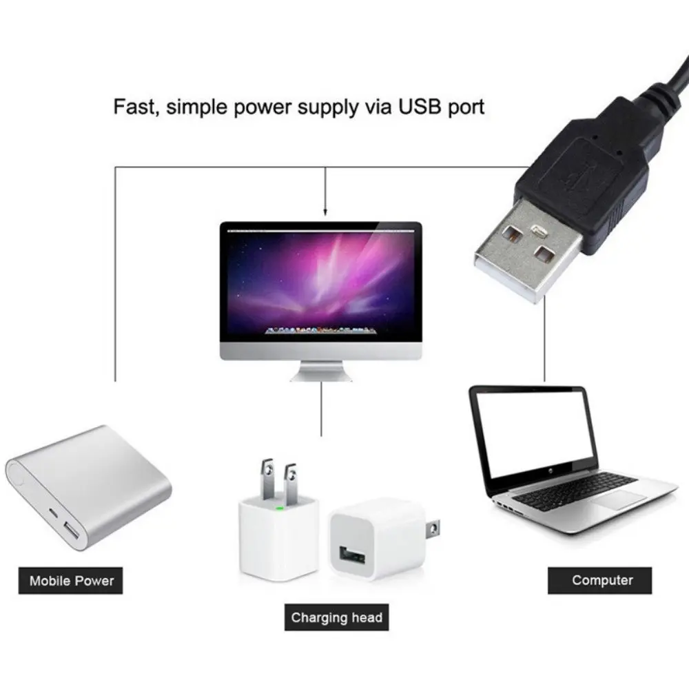 5 в 1 м 2 3 4 USB кабель светодиодный Светодиодная лента светильник SMD 3528