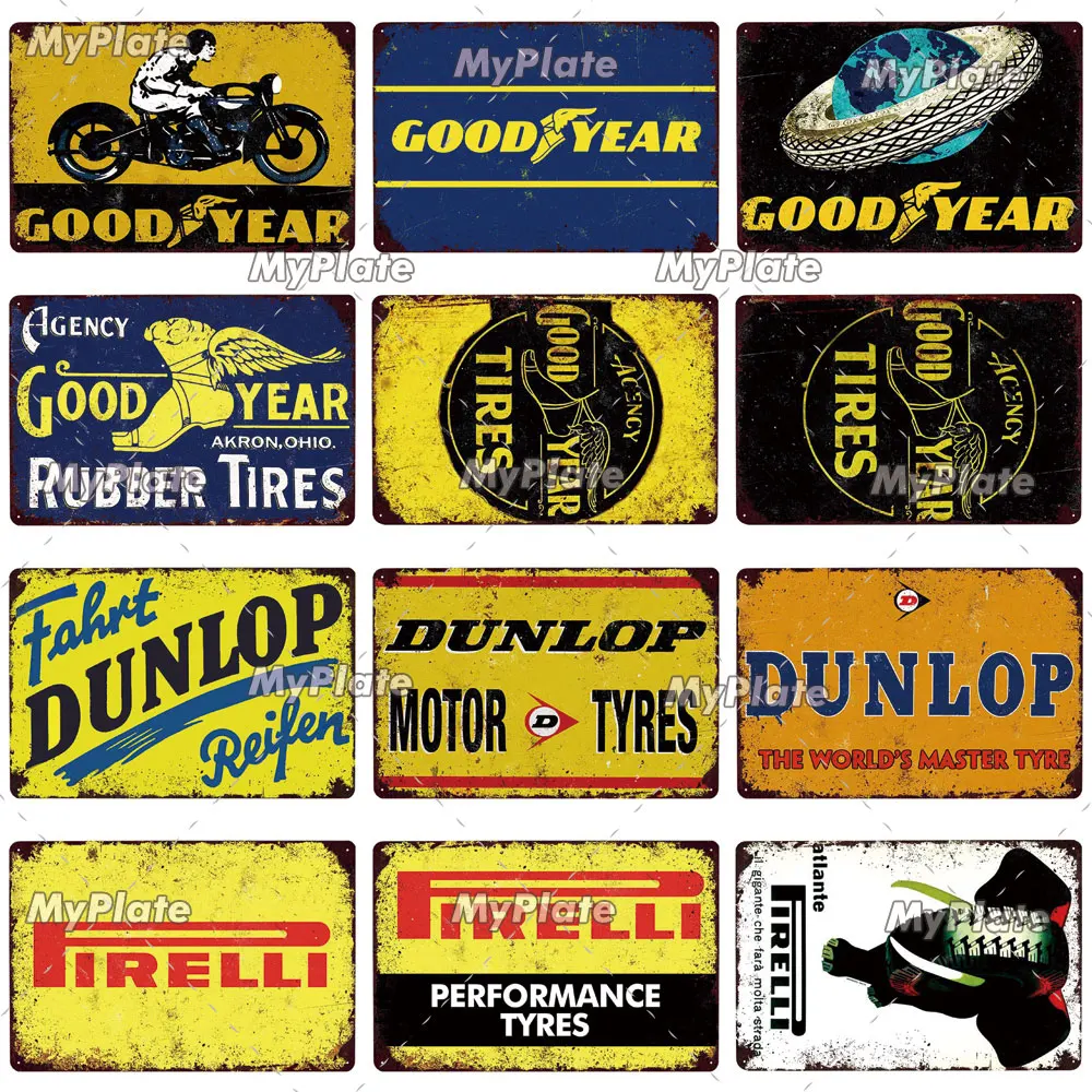 Автомобильные шины винтажные Жестяная Табличка с надписью металлический знак