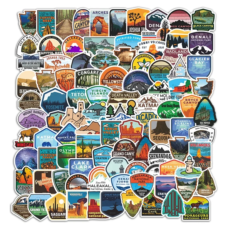 100 шт. Наклейки для национального парка Йеллоустоун дорожная уличная наклейка