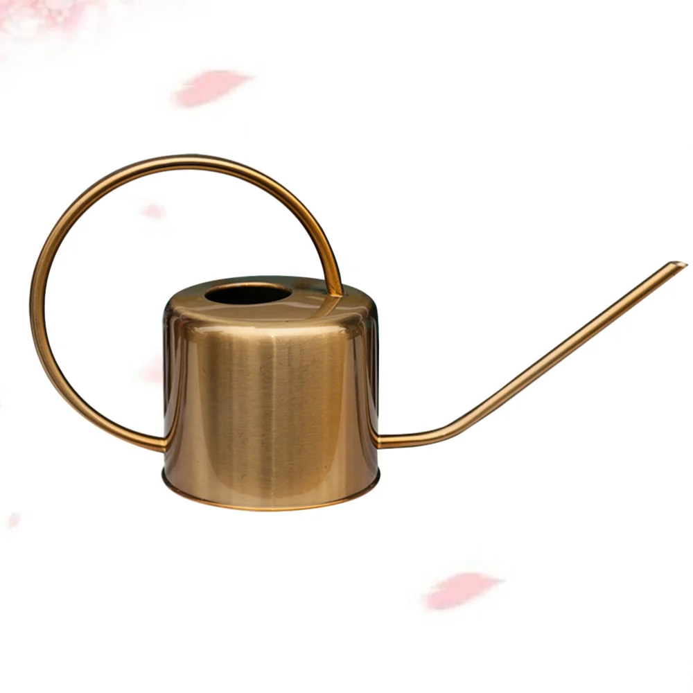

1pc Plants Watering Can Stainless Steel Long Spout Succulents Watering Kettle Gardening Tool (Golden)